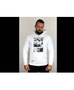 Hoodie White Retro - Hanorac cu gluga si imprimeu Poka Premium Equipment - 5