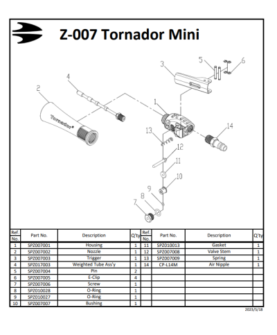 Palnie  cu metal pentru mini Tornador Z-007 SPZ007002C- insertie metalica